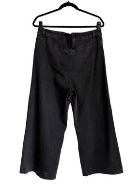 We The Free Free People Wide-Leg Culotte Jeans Pants Lace Up Western XL Large